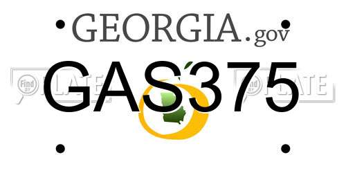 GAS375 Georgia License Plate