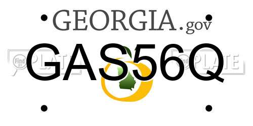 GAS56Q Georgia License Plate