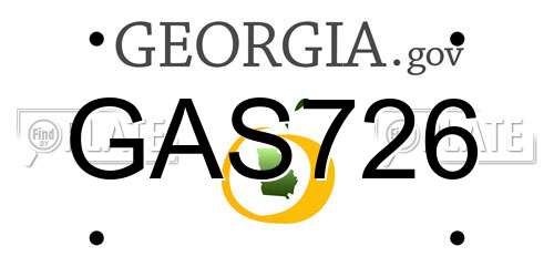 GAS726 Georgia License Plate