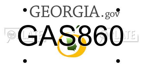 GAS860 Georgia License Plate