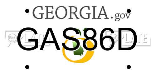 GAS86D Georgia License Plate