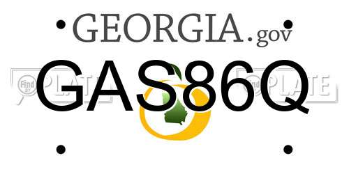 GAS86Q Georgia License Plate