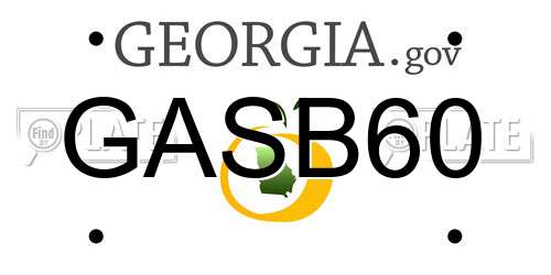 GASB60 Georgia License Plate