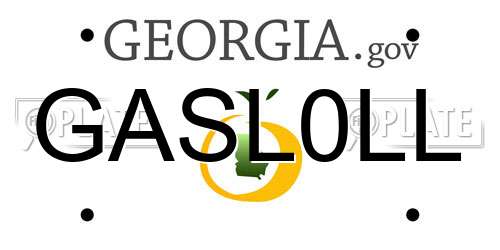 GASL0LL Georgia License Plate