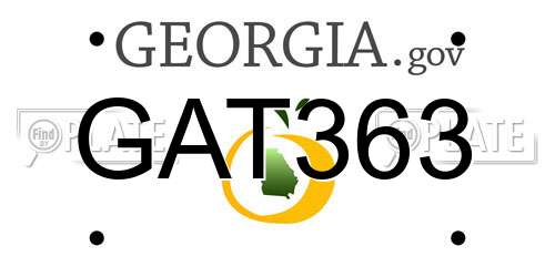 GAT363 Georgia License Plate