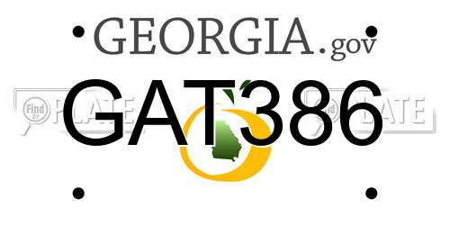 GAT386 Georgia License Plate