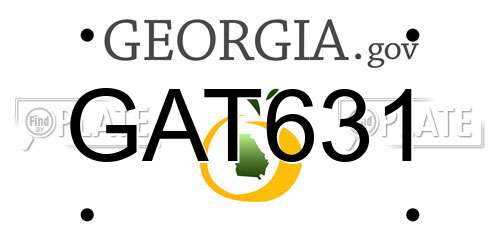 GAT631 Georgia License Plate