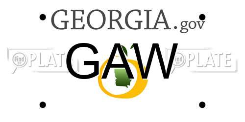 GAW Georgia License Plate