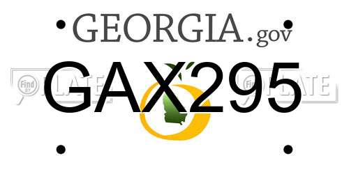 GAX295 Georgia License Plate