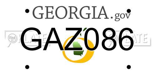 GAZ086 Georgia License Plate