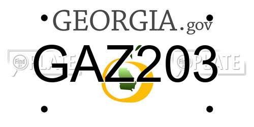 GAZ203 Georgia License Plate