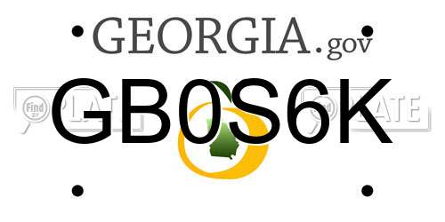 GB0S6K Georgia License Plate