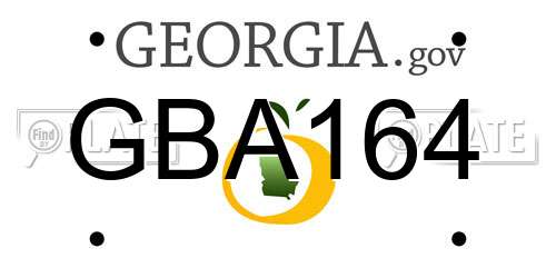 GBA164 Georgia License Plate