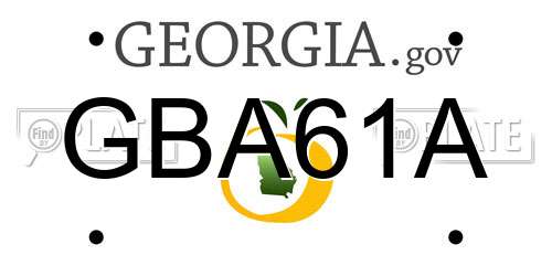 GBA61A Georgia License Plate