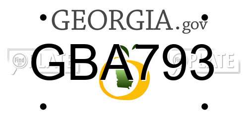 GBA793 Georgia License Plate