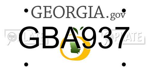 GBA937 Georgia License Plate