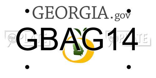 GBAG14 Georgia License Plate