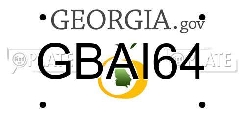 GBAI64 Georgia License Plate