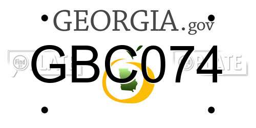 GBC074 Georgia License Plate