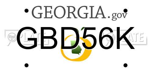 GBD56K Georgia License Plate