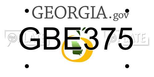 GBE375 Georgia License Plate