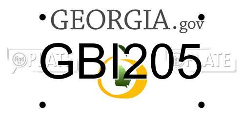 GBI205 Georgia License Plate