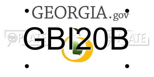 GBI20B Georgia License Plate