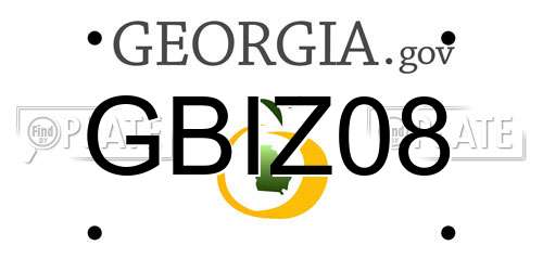 GBIZ08 Georgia License Plate