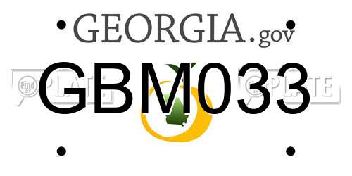 GBM033 Georgia License Plate