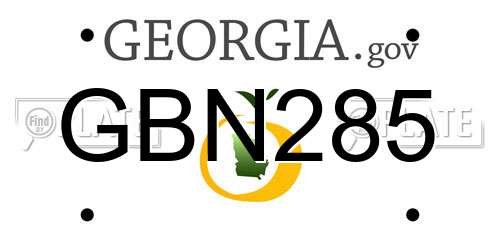 GBN285 Georgia License Plate