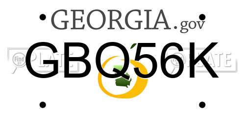 GBQ56K Georgia License Plate