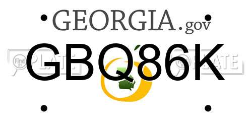 GBQ86K Georgia License Plate
