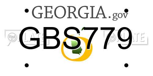 GBS779 Georgia License Plate