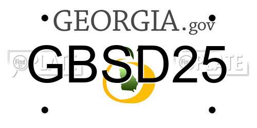 GBSD25 Georgia License Plate