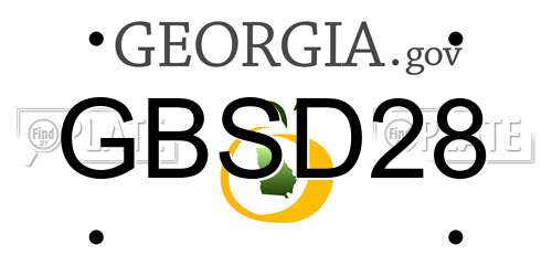 GBSD28 Georgia License Plate