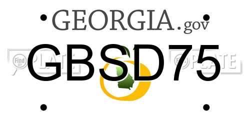 GBSD75 Georgia License Plate