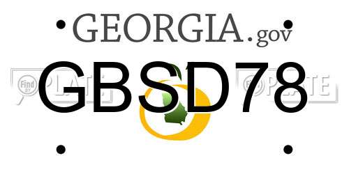 GBSD78 Georgia License Plate