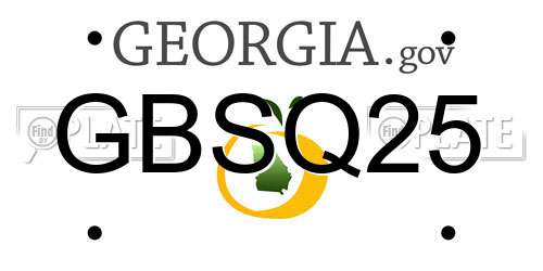 GBSQ25 Georgia License Plate
