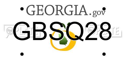 GBSQ28 Georgia License Plate