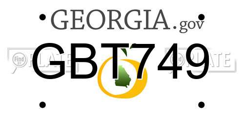 GBT749 Georgia License Plate