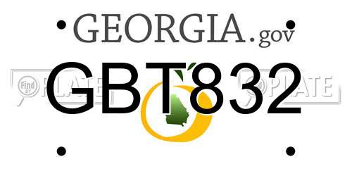 GBT832 Georgia License Plate