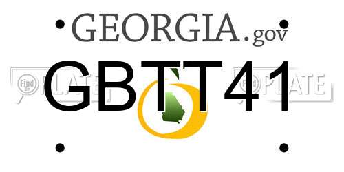 GBTT41 Georgia License Plate