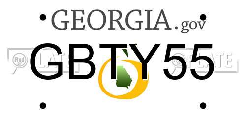 GBTY55 Georgia License Plate