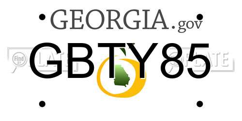 GBTY85 Georgia License Plate
