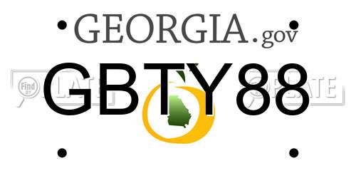 GBTY88 Georgia License Plate