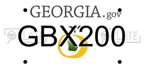 GBX200 Georgia License Plate
