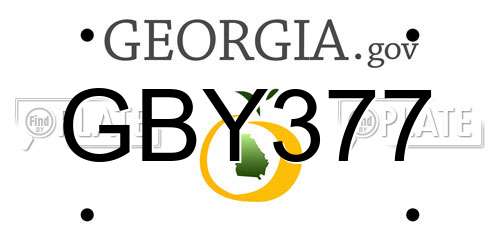 GBY377 Georgia License Plate