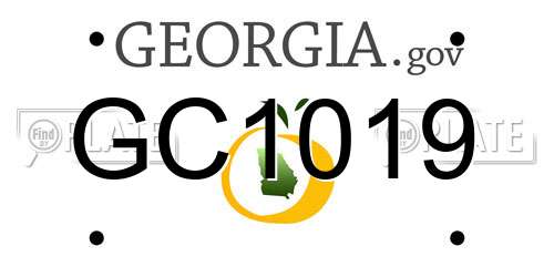 GC1019 Georgia License Plate