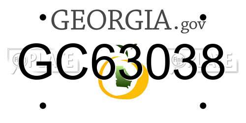 GC63038 Georgia License Plate