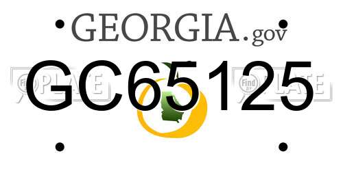 GC65125 Georgia License Plate